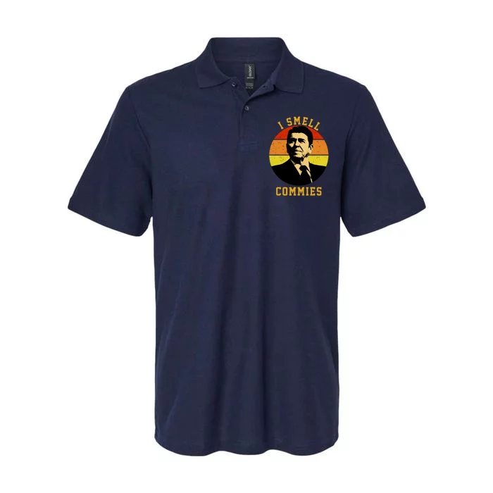 Ronald Reagan I Smell Commies Softstyle Adult Sport Polo