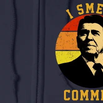 Ronald Reagan I Smell Commies Full Zip Hoodie