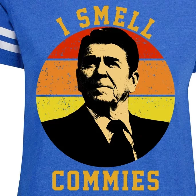 Ronald Reagan I Smell Commies Enza Ladies Jersey Football T-Shirt