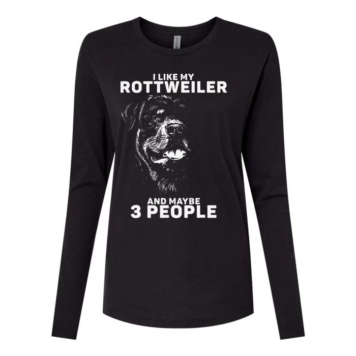 Rottweiler Rottie I Like Love Dog Womens Cotton Relaxed Long Sleeve T-Shirt