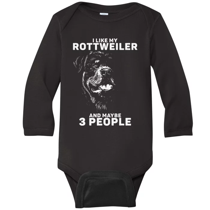 Rottweiler Rottie I Like Love Dog Baby Long Sleeve Bodysuit