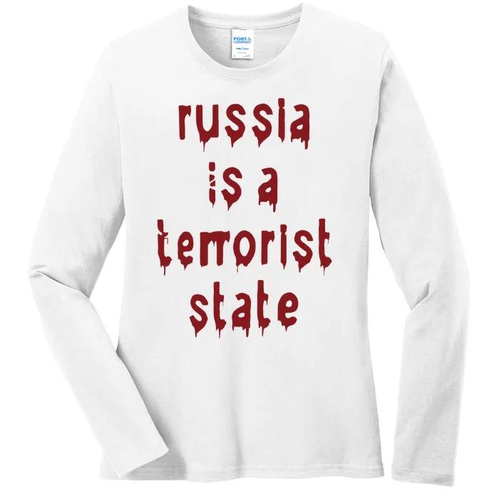 Russiakills Russia Is A Terrorist State Okua Ladies Long Sleeve Shirt