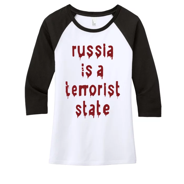 Russiakills Russia Is A Terrorist State Okua Women's Tri-Blend 3/4-Sleeve Raglan Shirt