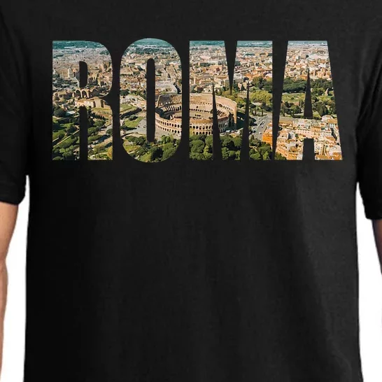 Roma Rome Italy Italia Urban Skyline Photography Font Pajama Set