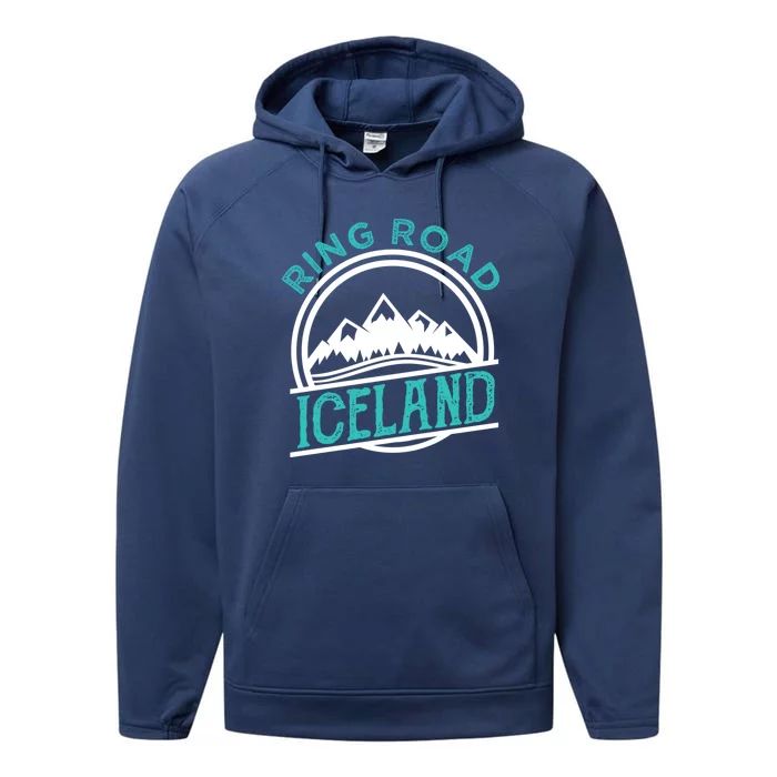 Ring Road Iceland Reykjavik Souvenir Family Vacation Gift Performance Fleece Hoodie