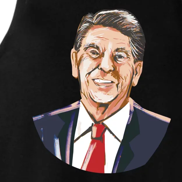 Ronald Reagan Illustration Ladies Tri-Blend Wicking Tank