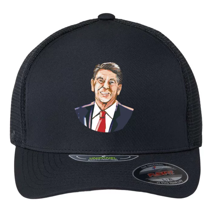 Ronald Reagan Illustration Flexfit Unipanel Trucker Cap