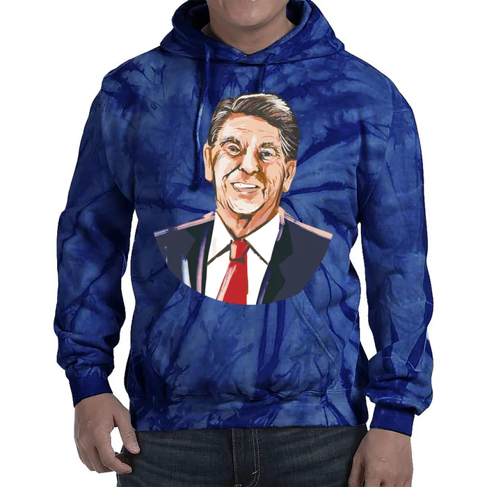 Ronald Reagan Illustration Tie Dye Hoodie