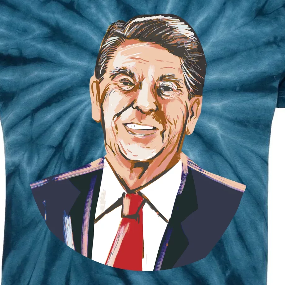 Ronald Reagan Illustration Kids Tie-Dye T-Shirt