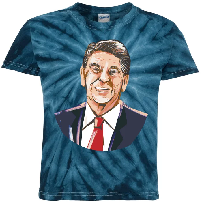 Ronald Reagan Illustration Kids Tie-Dye T-Shirt