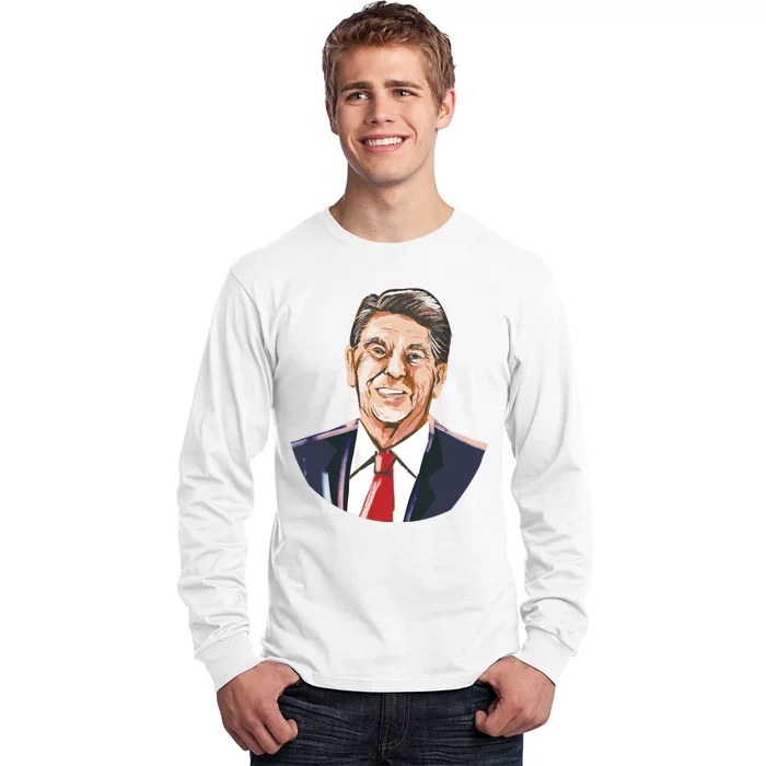 Ronald Reagan Illustration Long Sleeve Shirt