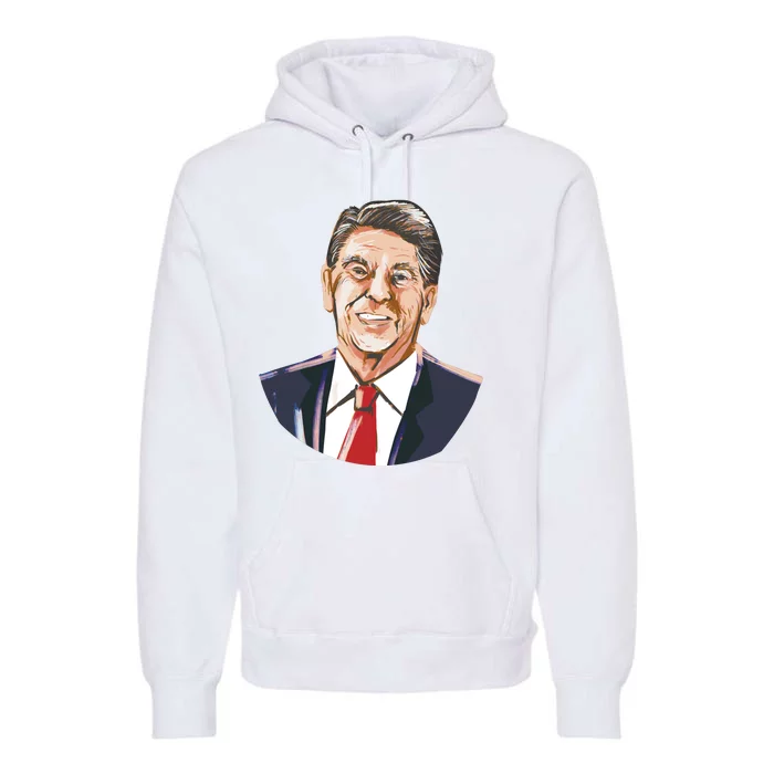 Ronald Reagan Illustration Premium Hoodie