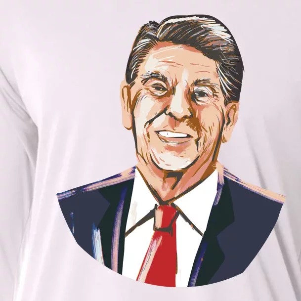 Ronald Reagan Illustration Cooling Performance Long Sleeve Crew