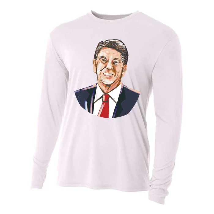 Ronald Reagan Illustration Cooling Performance Long Sleeve Crew