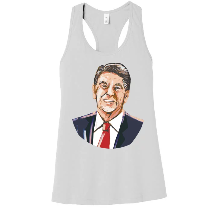 Ronald Reagan Illustration Women's Racerback Tank