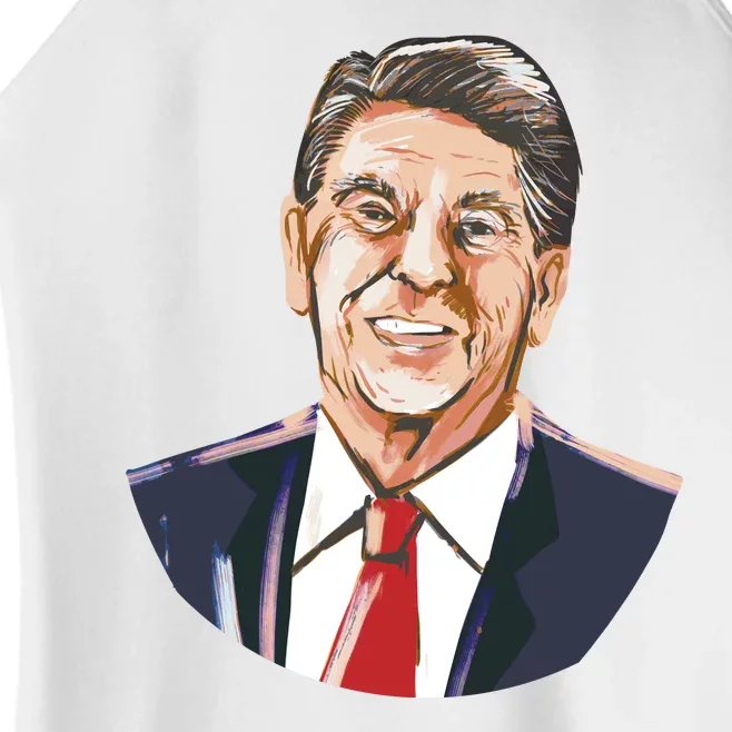 Ronald Reagan Illustration Women’s Perfect Tri Rocker Tank