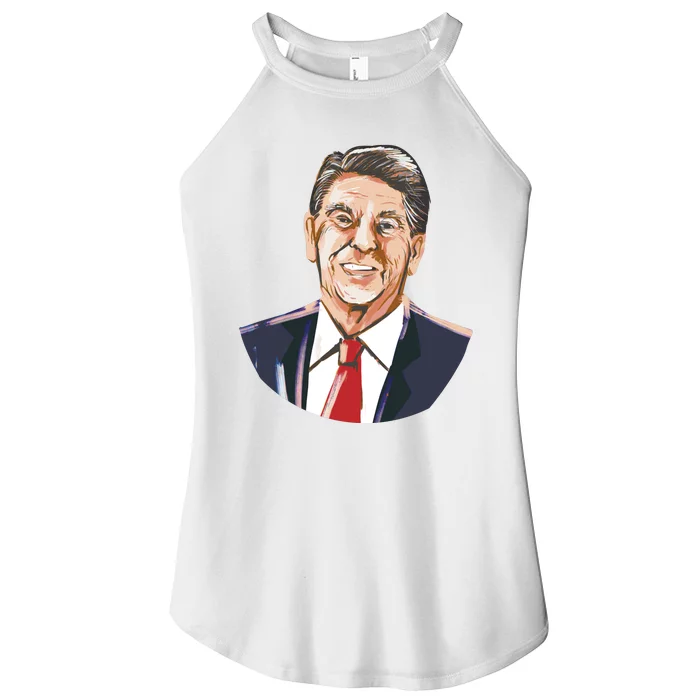 Ronald Reagan Illustration Women’s Perfect Tri Rocker Tank