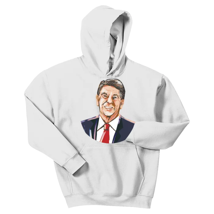 Ronald Reagan Illustration Kids Hoodie