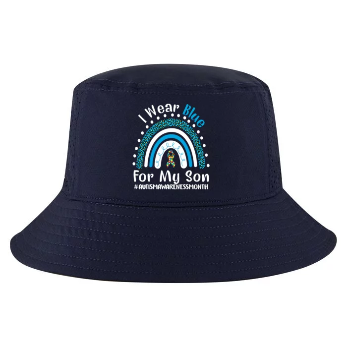 Rainbow Ribbon I Wear Blue For My Son Autism Awareness Meaningful Gift Cool Comfort Performance Bucket Hat