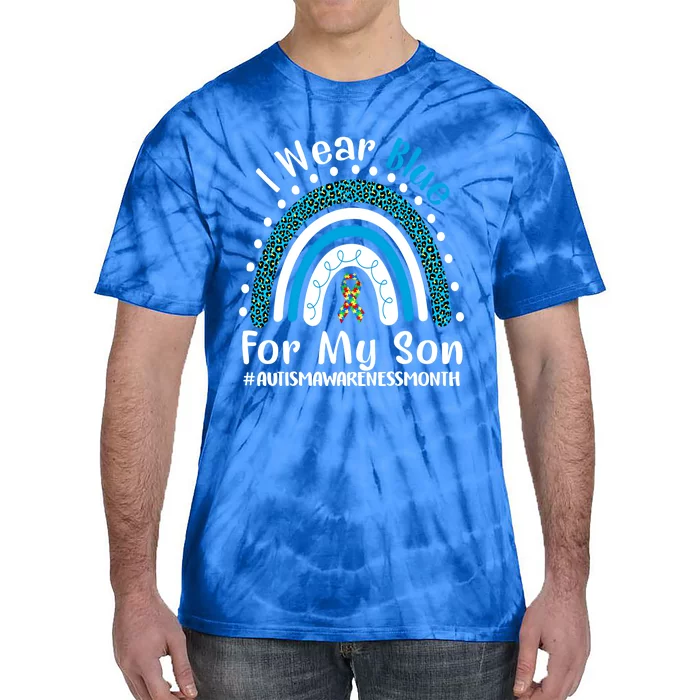 Rainbow Ribbon I Wear Blue For My Son Autism Awareness Great Gift Tie-Dye T-Shirt