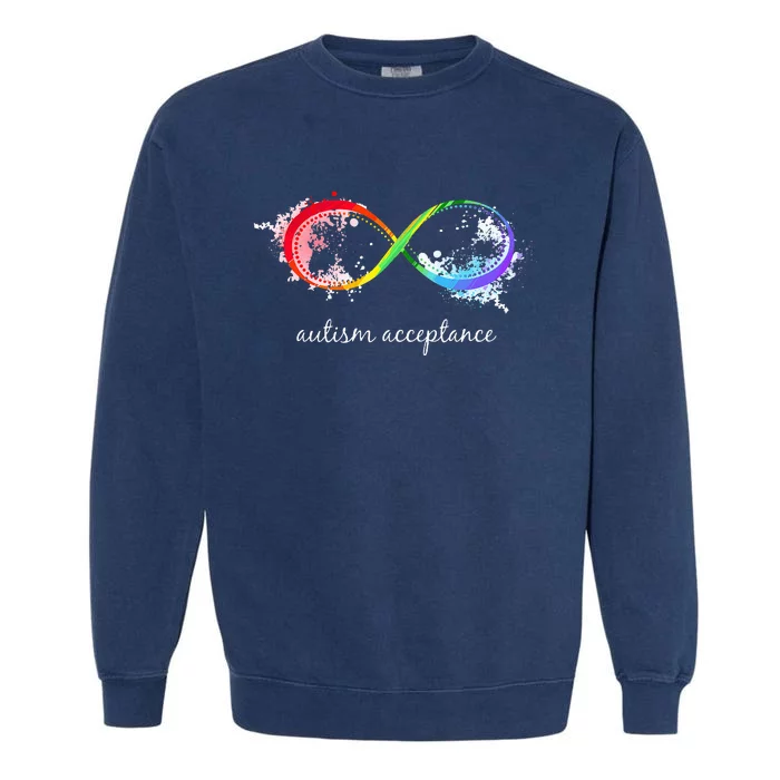 retro Red Instead Autism Autism Acceptance Garment-Dyed Sweatshirt