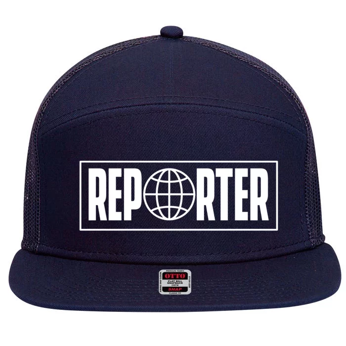 Reporter Reporting Journalist Press Member Correspondent Cute Gift 7 Panel Mesh Trucker Snapback Hat