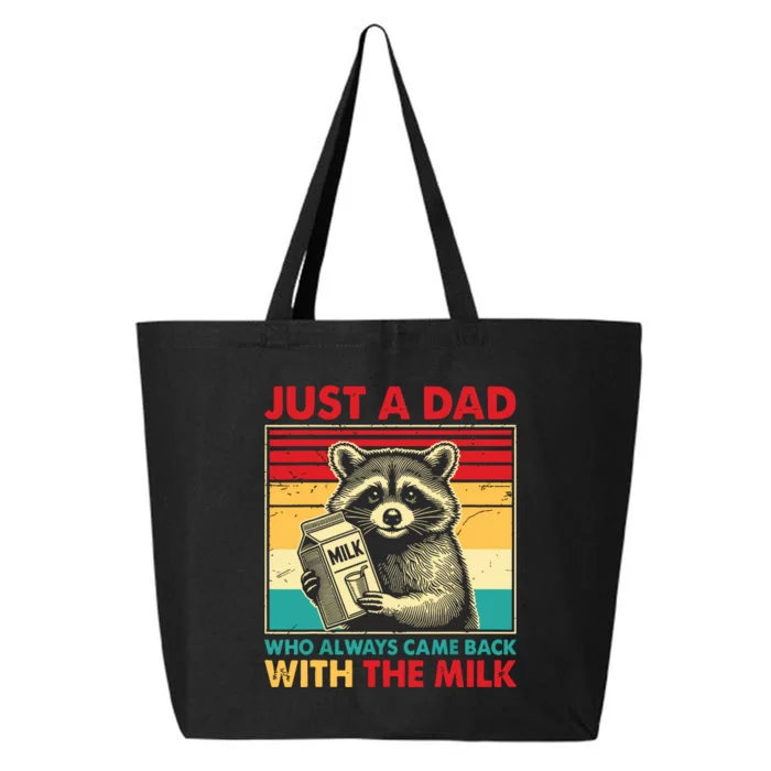 Retro Raccoon Just A Dad Who Always Came Back With The Milk 25L Jumbo Tote