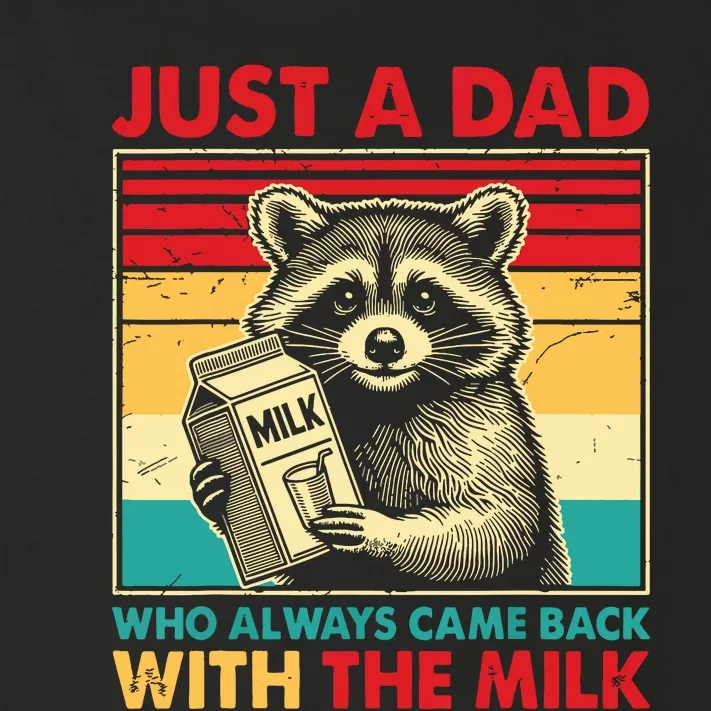 Retro Raccoon Just A Dad Who Always Came Back With The Milk Toddler Long Sleeve Shirt