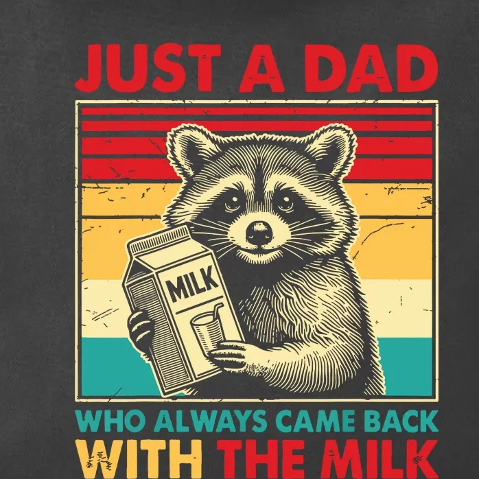 Retro Raccoon Just A Dad Who Always Came Back With The Milk Zip Tote Bag