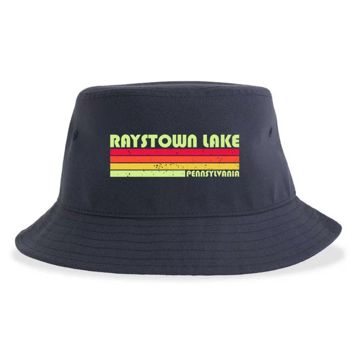 Retro Raystown Lake Pennsylvania Sustainable Bucket Hat