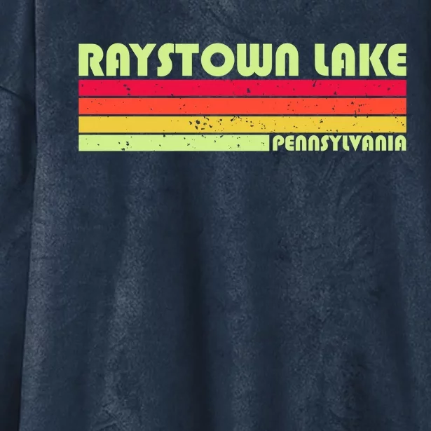 Retro Raystown Lake Pennsylvania Hooded Wearable Blanket