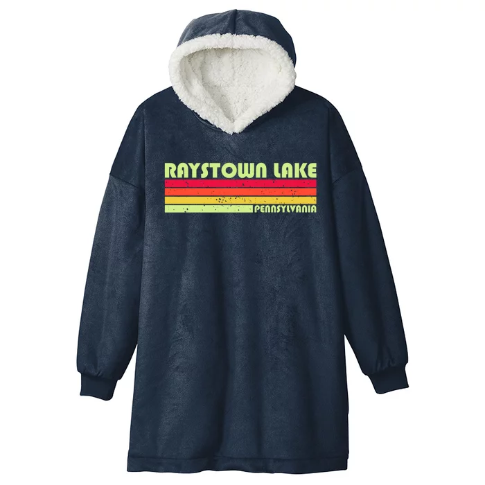 Retro Raystown Lake Pennsylvania Hooded Wearable Blanket