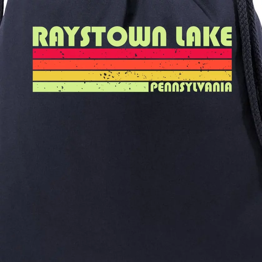 Retro Raystown Lake Pennsylvania Drawstring Bag