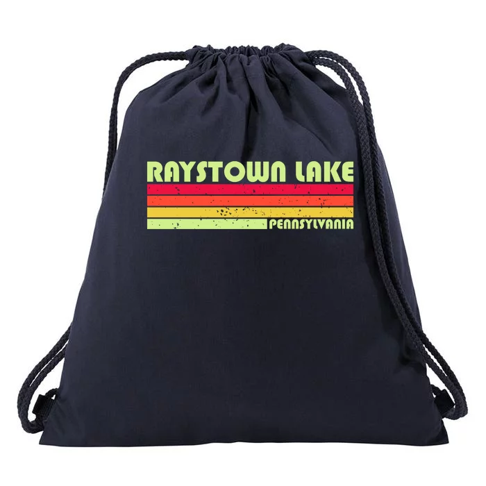 Retro Raystown Lake Pennsylvania Drawstring Bag