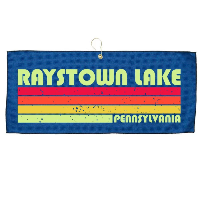 Retro Raystown Lake Pennsylvania Large Microfiber Waffle Golf Towel