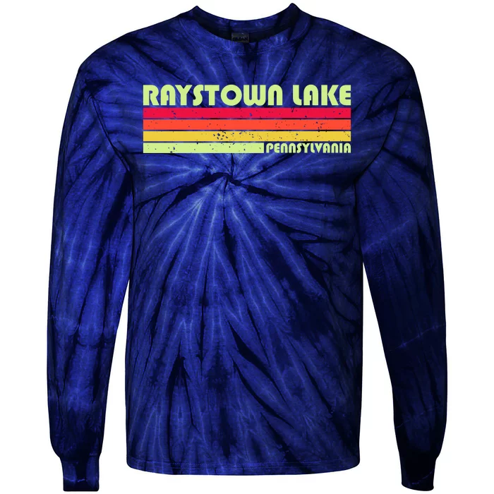 Retro Raystown Lake Pennsylvania Tie-Dye Long Sleeve Shirt