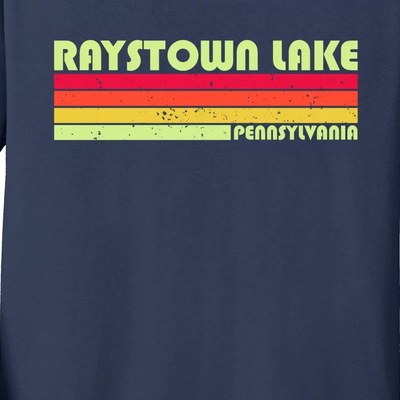 Retro Raystown Lake Pennsylvania Kids Long Sleeve Shirt