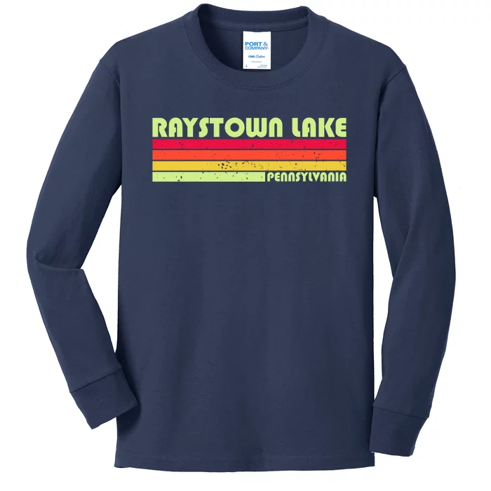 Retro Raystown Lake Pennsylvania Kids Long Sleeve Shirt