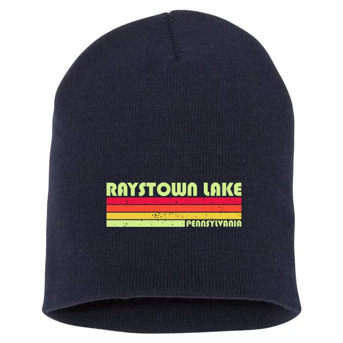 Retro Raystown Lake Pennsylvania Short Acrylic Beanie