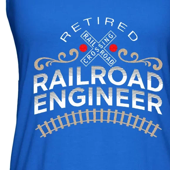 Retired Railroad Locomotive Train Engineer Ladies Essential Flowy Tank