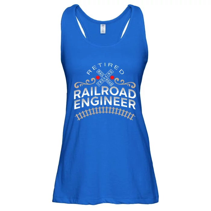 Retired Railroad Locomotive Train Engineer Ladies Essential Flowy Tank