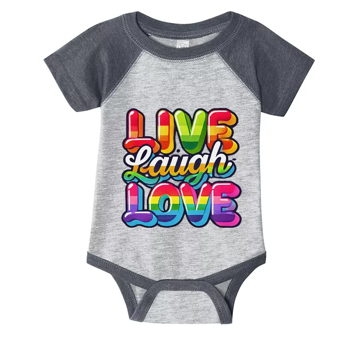 Rainbow Radiance Live Laugh Love Infant Baby Jersey Bodysuit