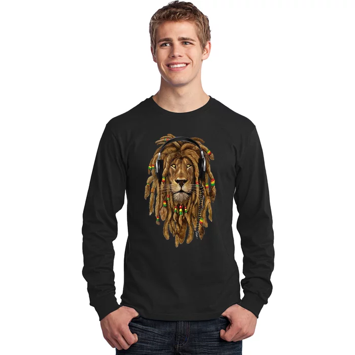 Rasta Reggae Lion Music Art For Rastafari Lover Long Sleeve Shirt