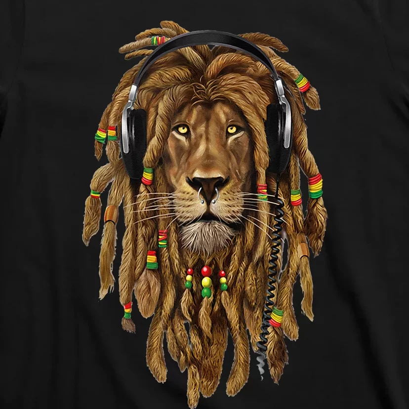 Rasta Reggae Lion Music Art For Rastafari Lover T-Shirt