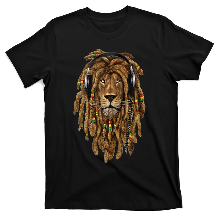 Rasta Reggae Lion Music Art For Rastafari Lover T-Shirt