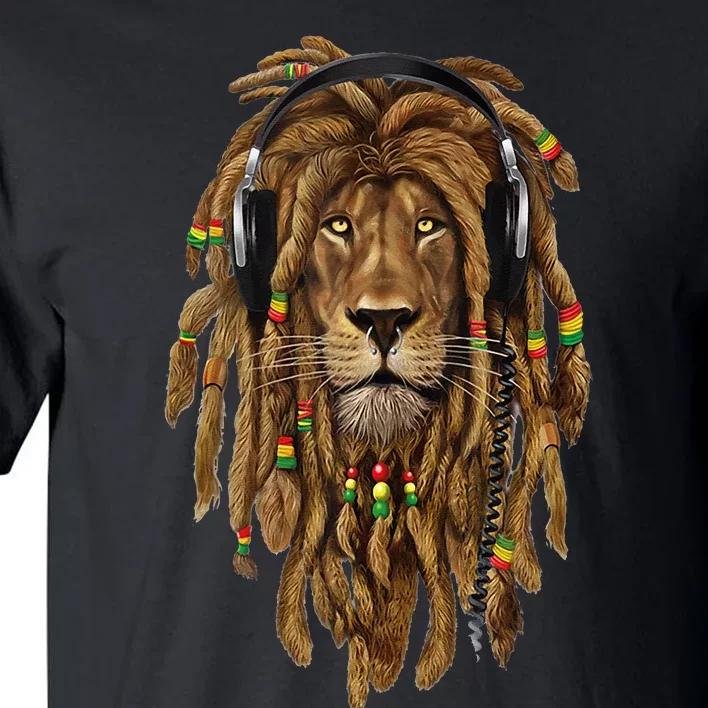 Rasta Reggae Lion Music Art For Rastafari Lover Tall T-Shirt