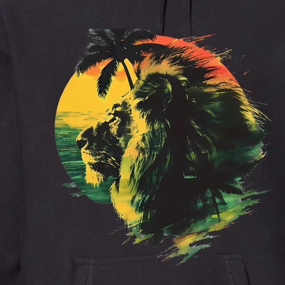 Rasta Reggae Lion Of Judah Rastafari Pride Jamaican Music Premium Hoodie