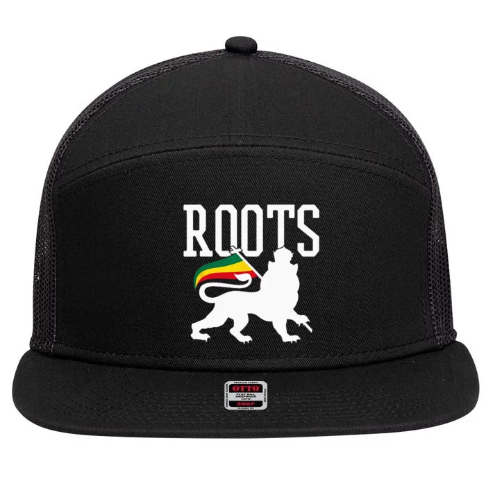 Reggae Roots Lion Of Judah Rastafari Music Rasta Gift 7 Panel Mesh Trucker Snapback Hat