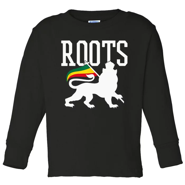 Reggae Roots Lion Of Judah Rastafari Music Rasta Gift Toddler Long Sleeve Shirt