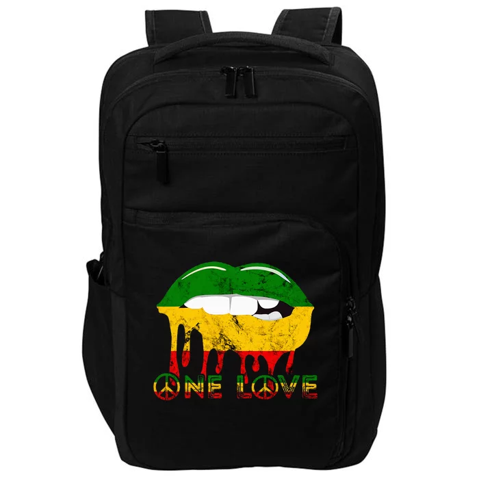 Rasta Reggae Lips Mouth Jamaican Music Kissing One Love Impact Tech Backpack